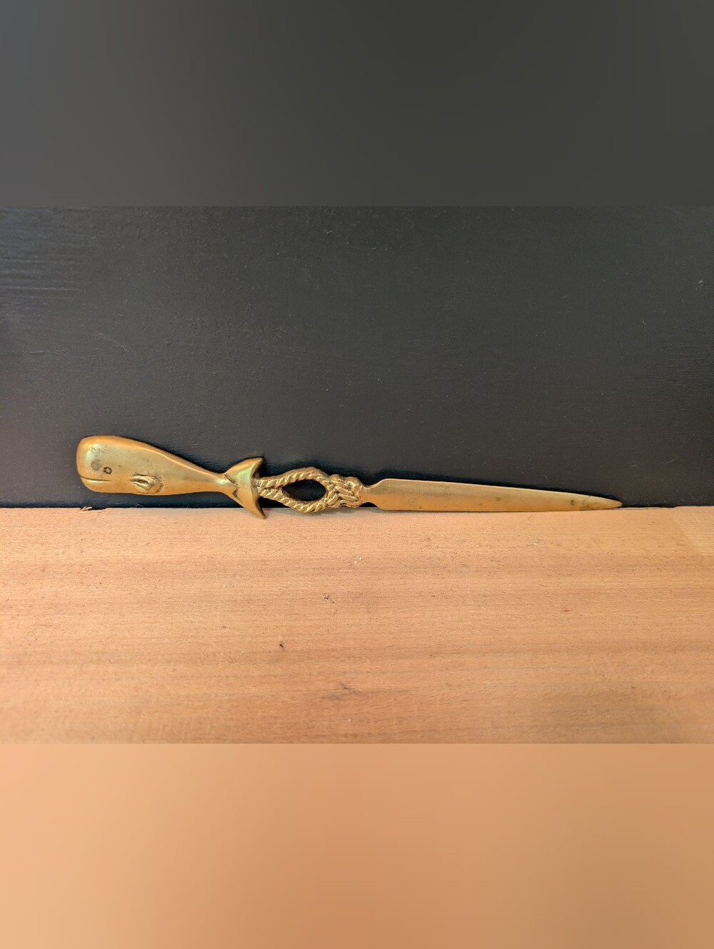 Brass Whale Letter Opener